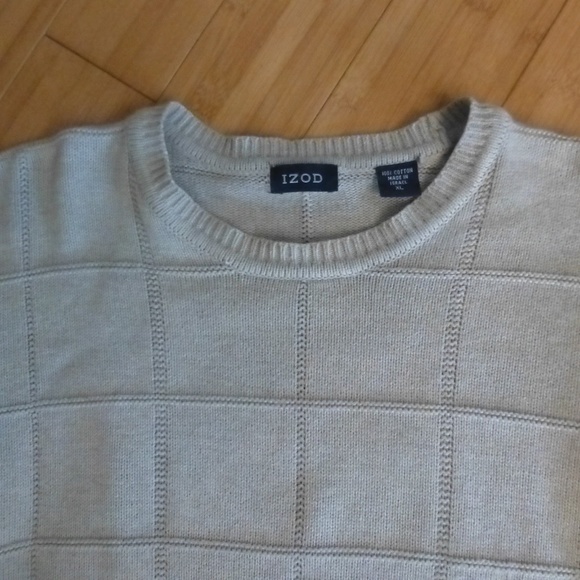 izod men trendy sweater white panes xl - Picture 1 of 4